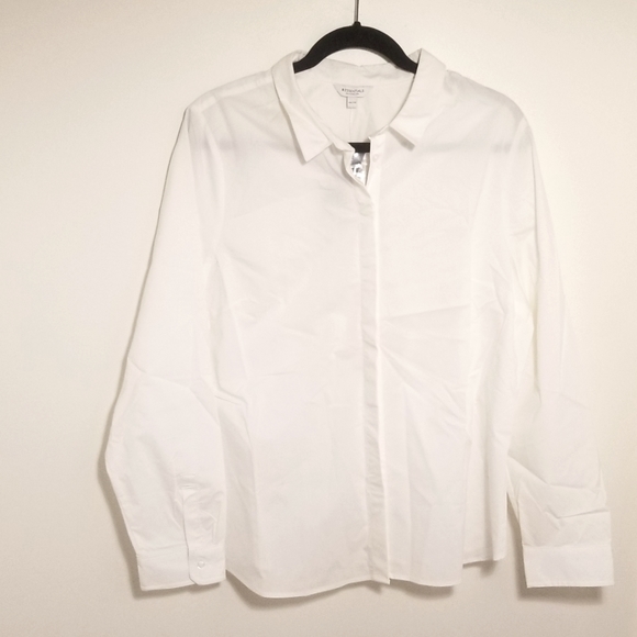 NEW White button down blouse - Picture 1 of 3